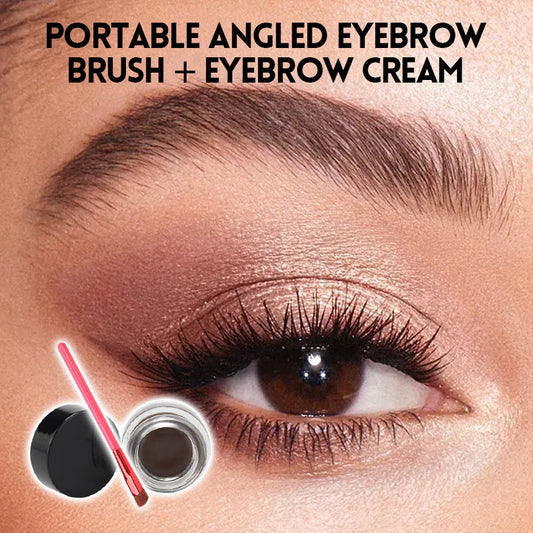 Portable Angled Eyebrow Brush + Eyebrow Cream