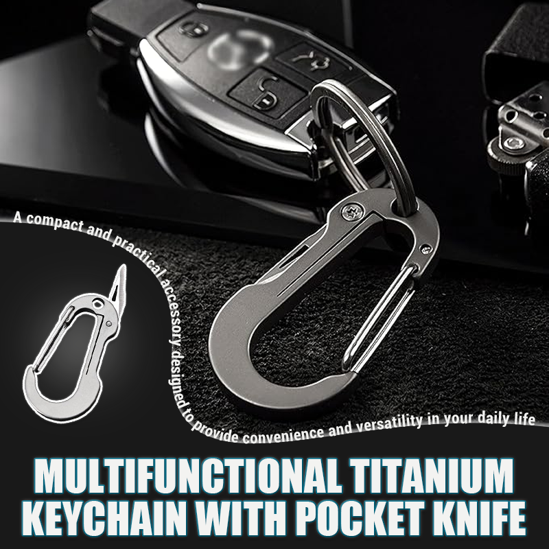 Multifunctional Titanium Keychain With Pocket Knife