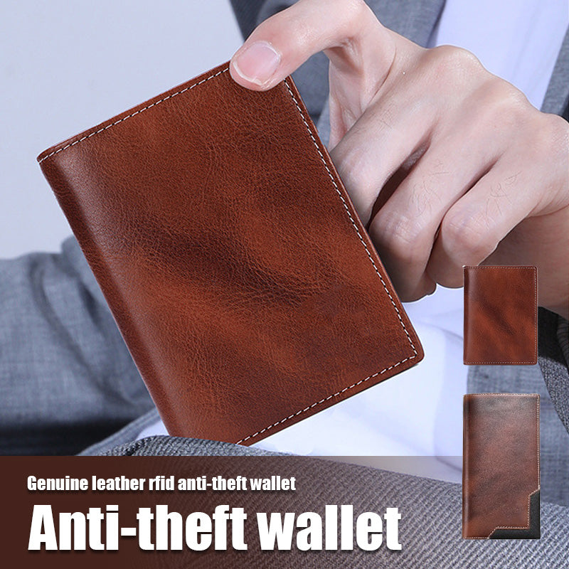 Genuine Leather Rfid Anti-theft Wallet