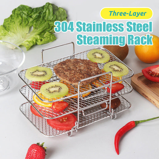 304 Stainless Steel Three-Layer Steaming Rack