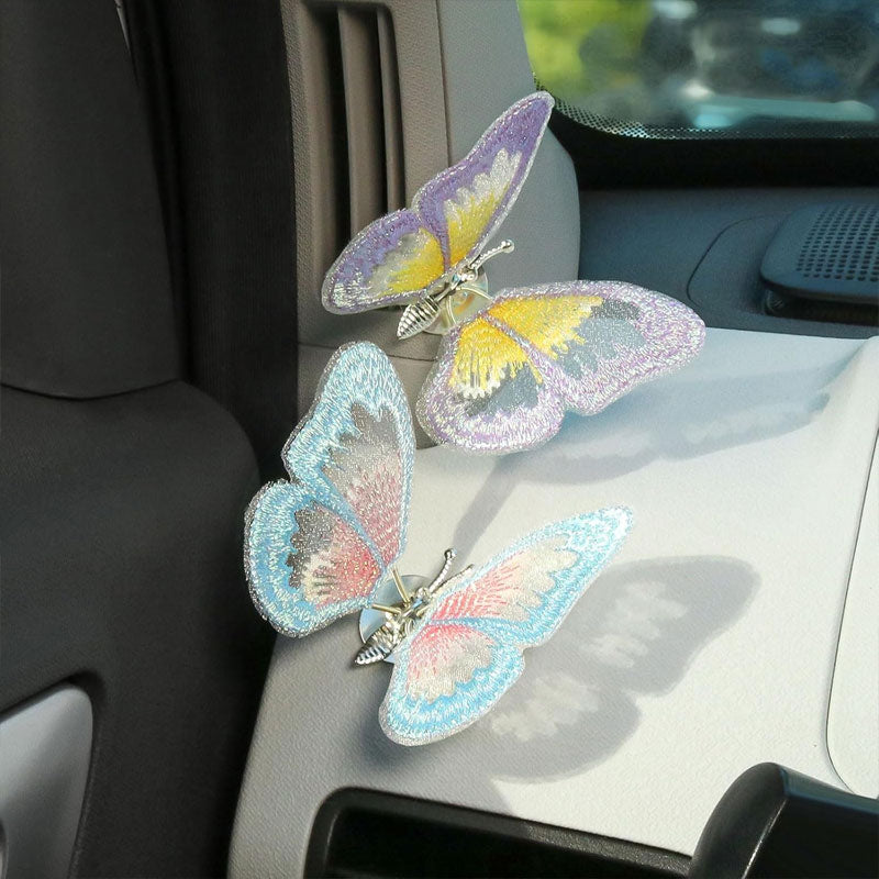 Moving Car Embroidered Butterfly