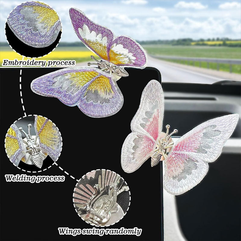 Moving Car Embroidered Butterfly