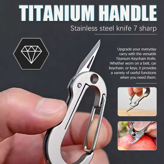 Multifunctional Titanium Keychain With Pocket Knife