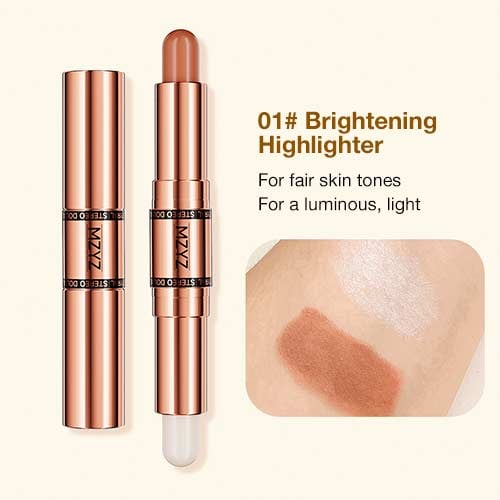 Double Head Makeup Stick-Highlighter & Contour-Fast and simple operation for beginners, makeup like a pro