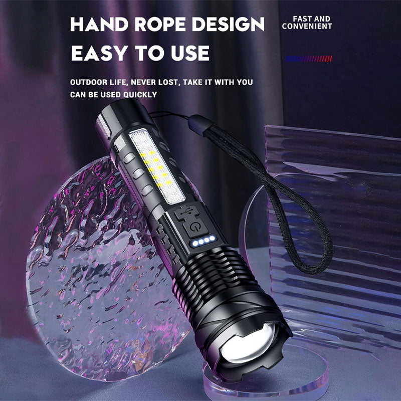 High Intensity Rechargeable Outdoor Portable Flashlight