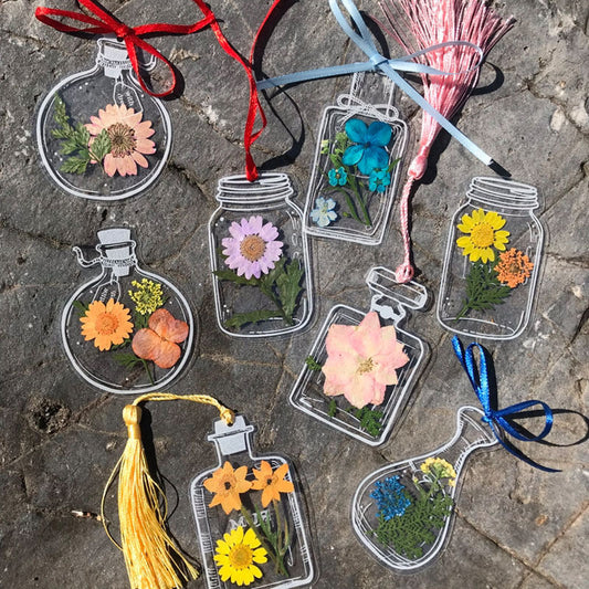 30 PCS Dried Flower Bookmarks