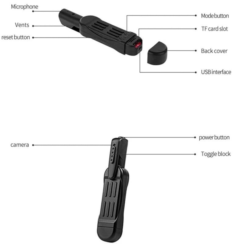 🔥HD 1080P Back Clip Camera