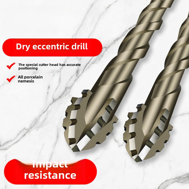 New four-edge serrated eccentric drill bit