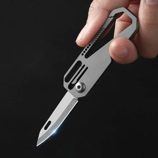 Mini Titanium Alloy Portable EDC Keychain Folding Pocket Knife