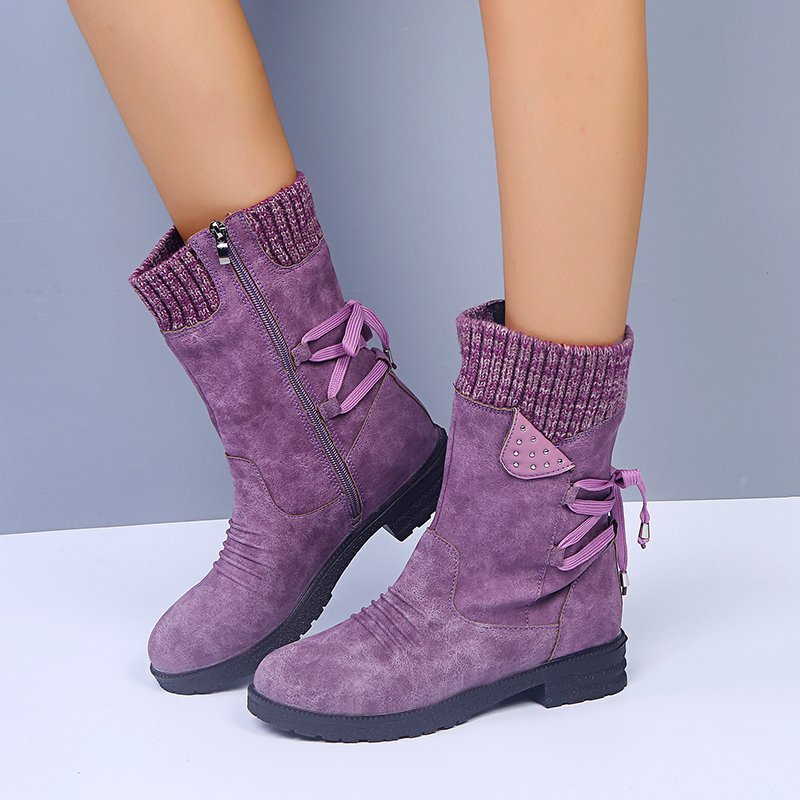 Comfortable Low Heel Mid-Calf Women's Boots