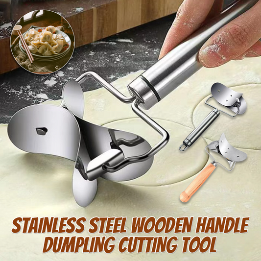 Stainless Steel Wooden Handle Dumpling Cutting Tool
