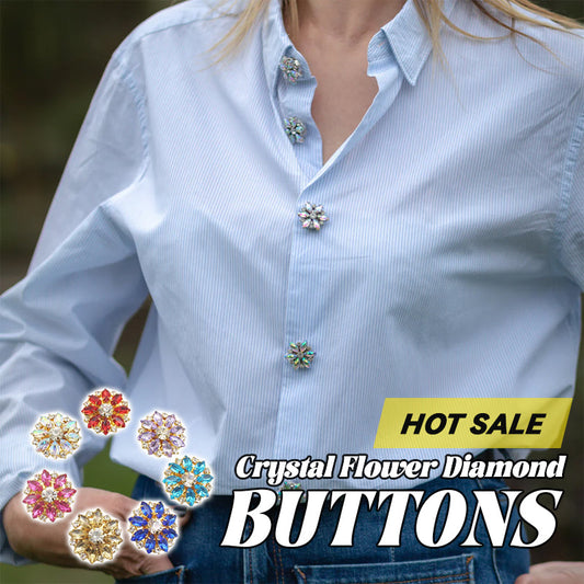 Crystal Flower Diamond Buttons