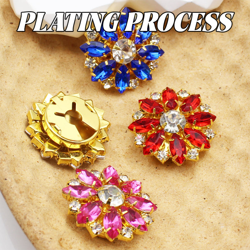 Crystal Flower Diamond Buttons